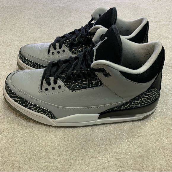 Nike Air Jordan 3 III Retro Wolf Grey Metallic Sliver Cement Men’s Size 9 & Box - Picture 2 of 8